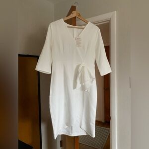 NWT Faux Wrap Dress White Medium